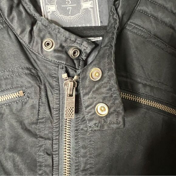 Chevignon Women’s Vintage Black Full Zip Biker Motorcycle Jacket Extra Large - Picture 10 of 11